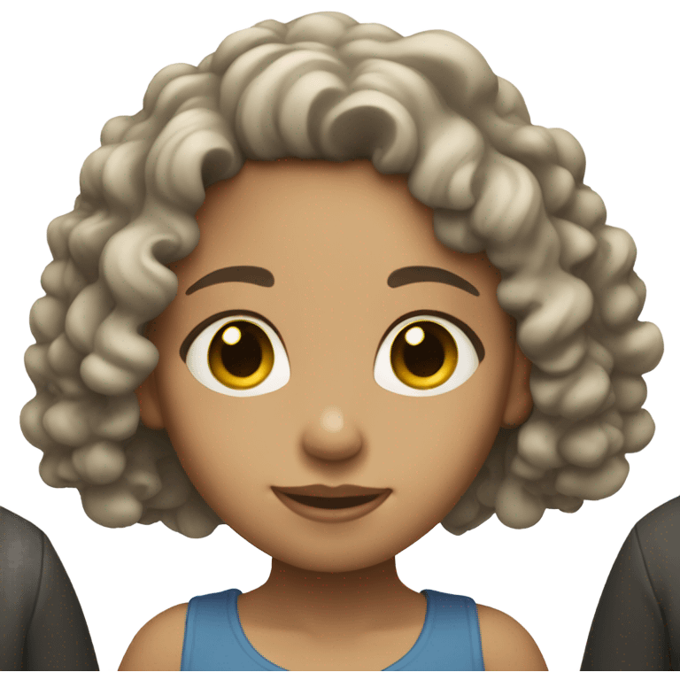 Light skin curly hair girl standing emoji