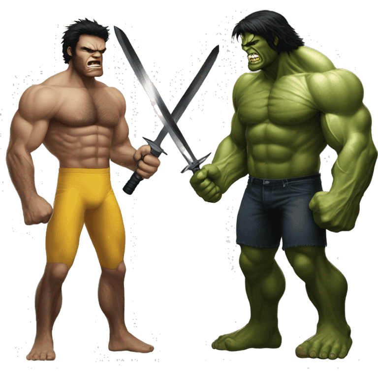 Large Hulk vs Wolverine Weapon X emoji