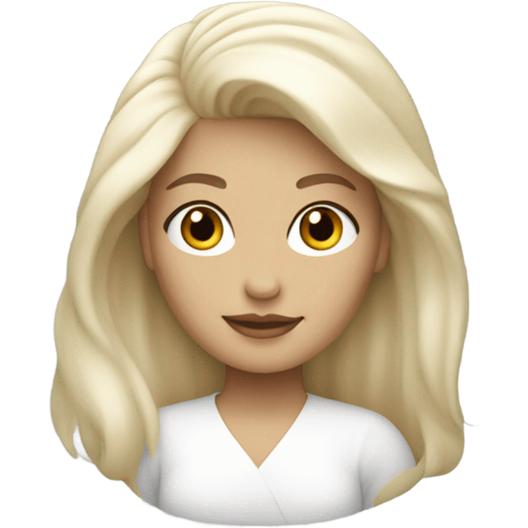 I want a emoji in apple design for hiring as woman and blond hair white color  emoji