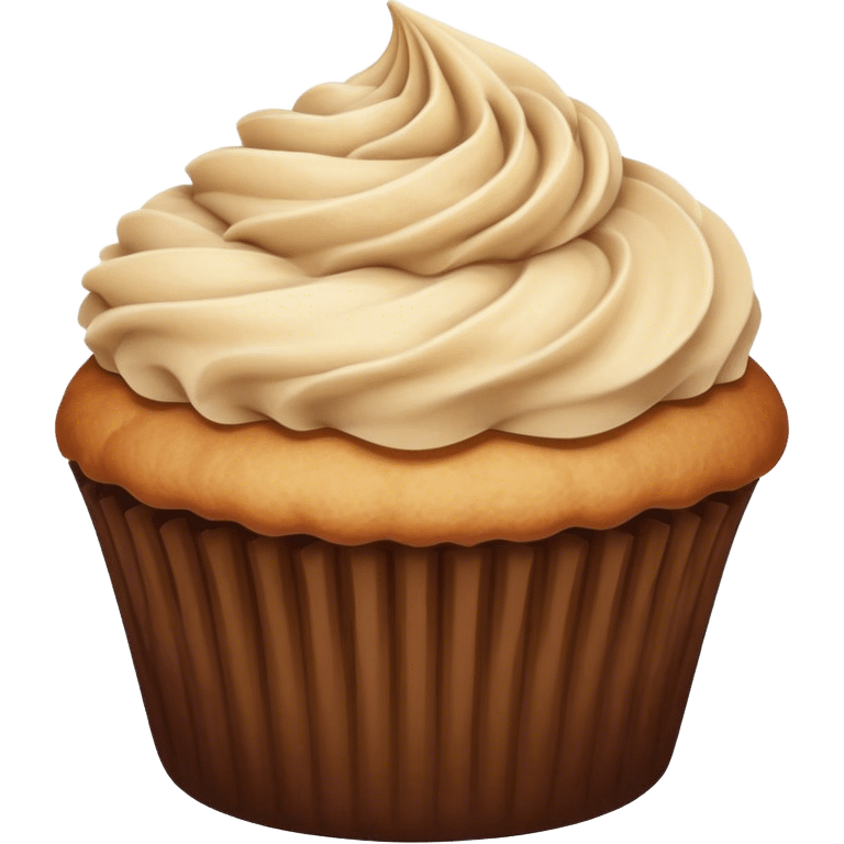 cupcake art fluffy beige brown emoji