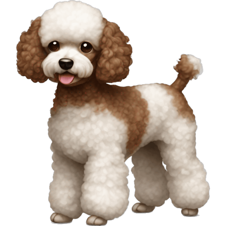 Brown and white toy poodle emoji