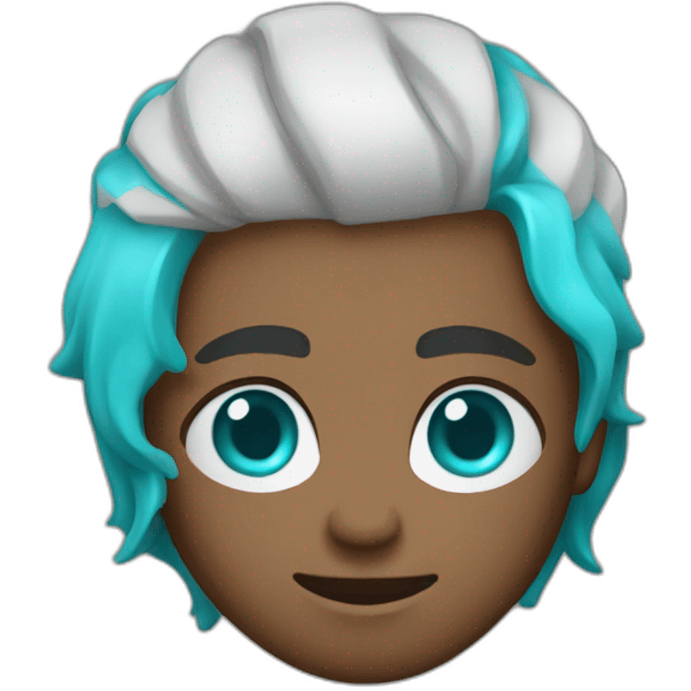 white basketball player with blue eyes with a turquoise t-shirt emoji