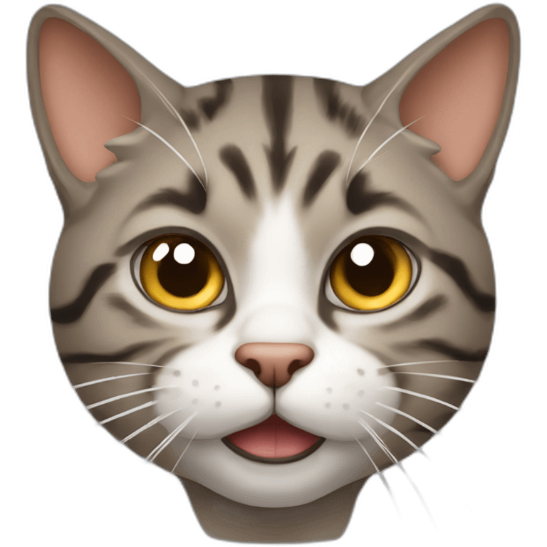 mad tabby cat with white nose emoji