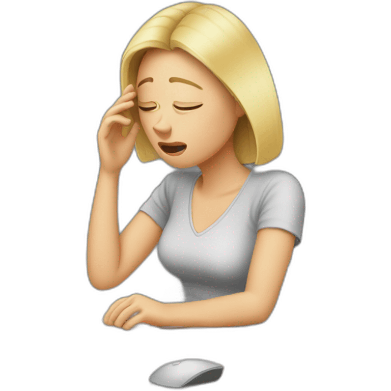 stressed-woman-at-computer emoji