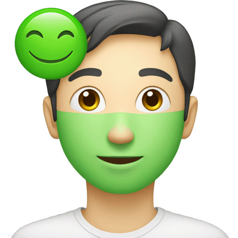 Green round icon with 素 word inside the round icon emoji