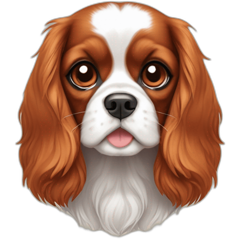 Tri color cavalier King Charles spaniel emoji