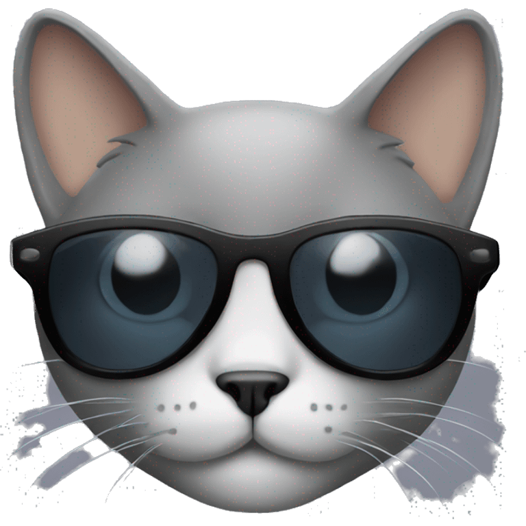 Grey cat with sunglasses emoji