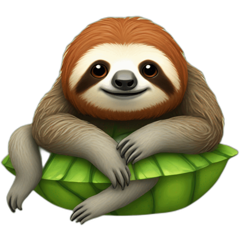 red haired sloth sitting on a green turtle  emoji