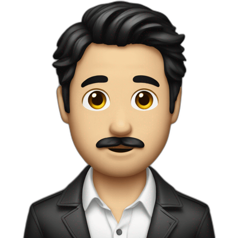 Ryan gosling with black hair and mustache emoji