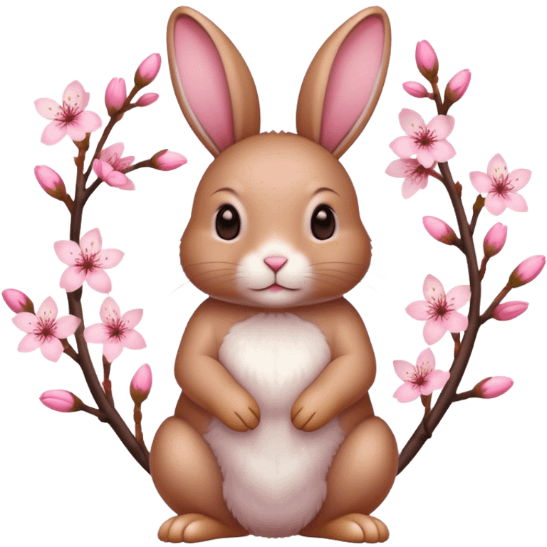 cherry blossom rabbit body emoji