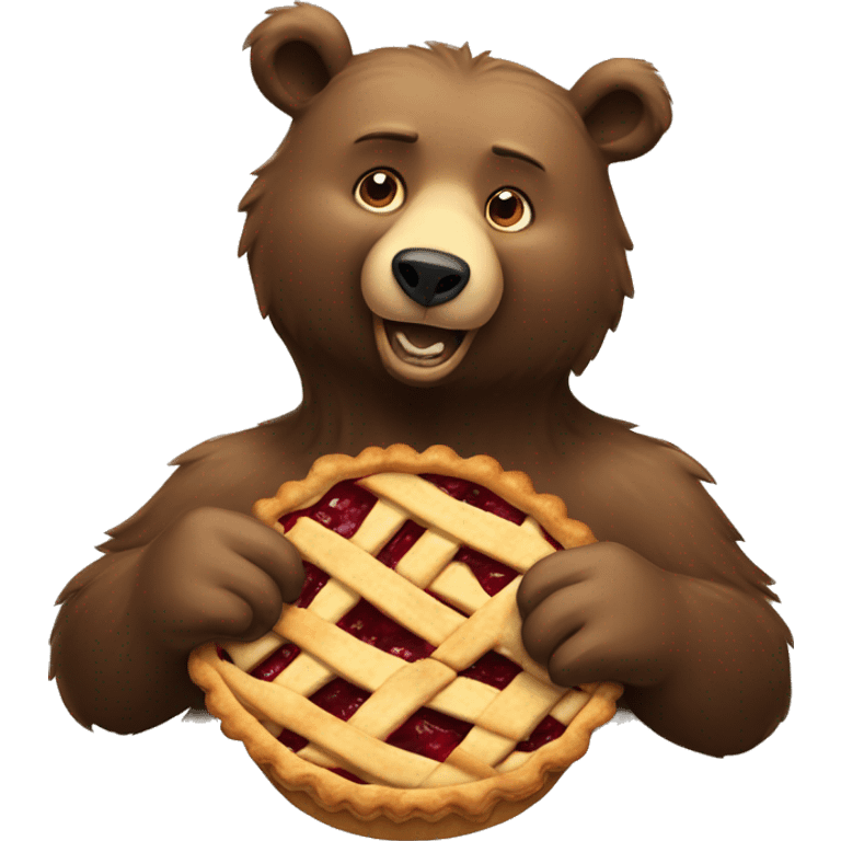 Bear eating a pie emoji