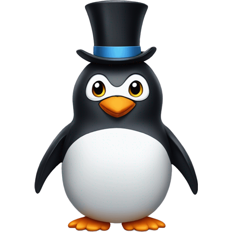 penguin with a top hat emoji