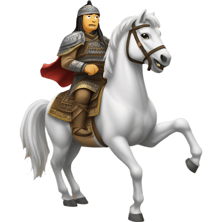 legendary Genghis Khan on horse emoji