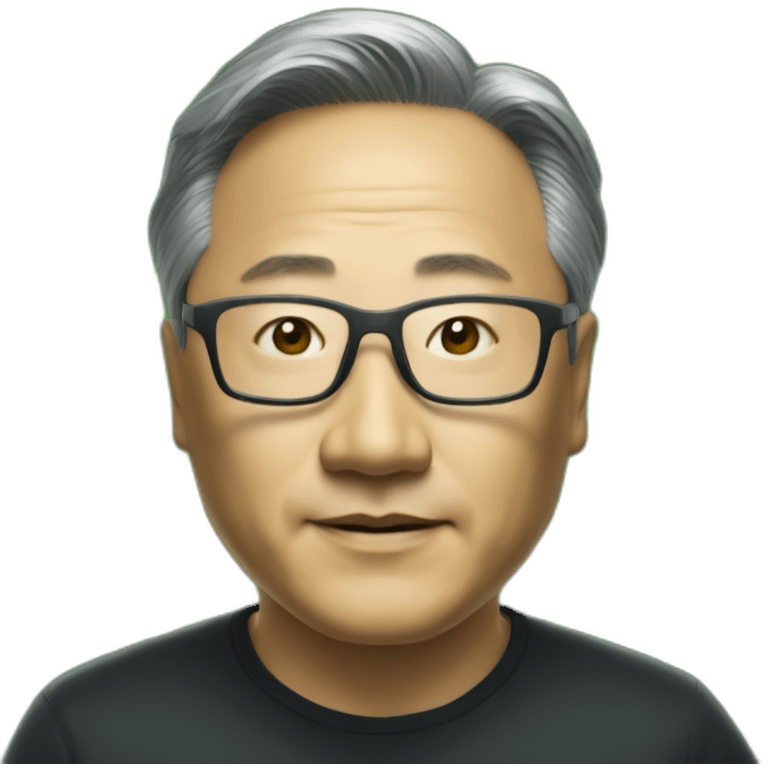 Jensen Huang with a GPU emoji