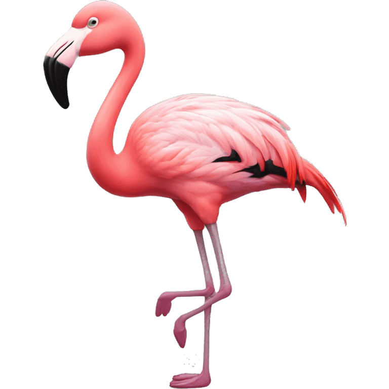 A flamingo with dancing shoes emoji