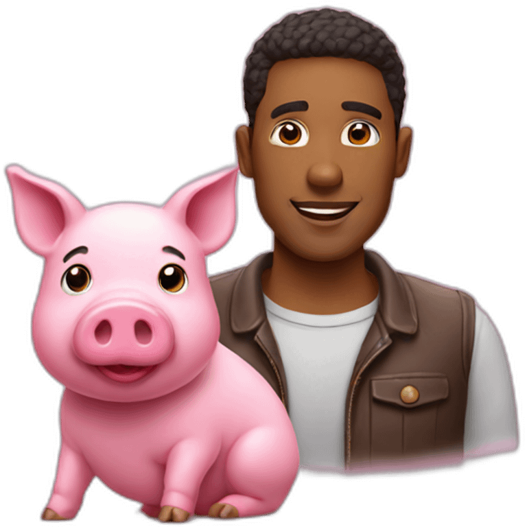 Man whith pink pig emoji