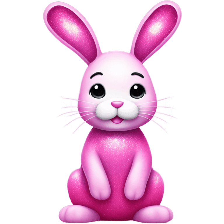 Pink full body large ombre bunny with glitter  emoji