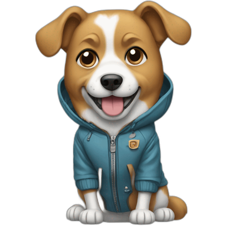 Dog wearing a jacket emoji