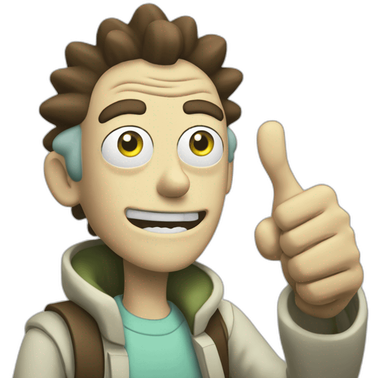 Happy Rick morty thumbs up emoji