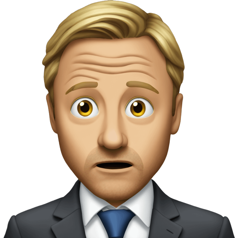 Shocked looking Christian Lindner in a Suite emoji