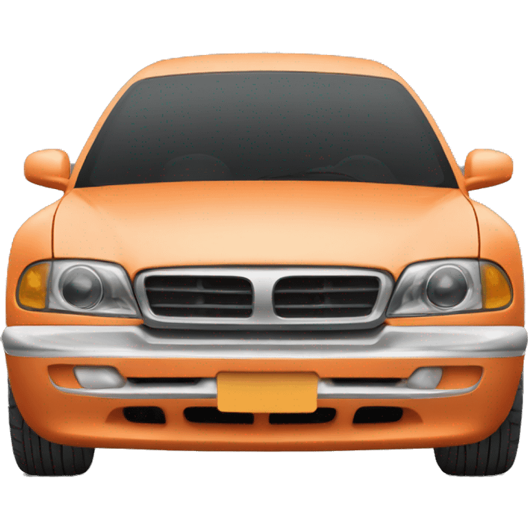 car facing forward, orange emoji