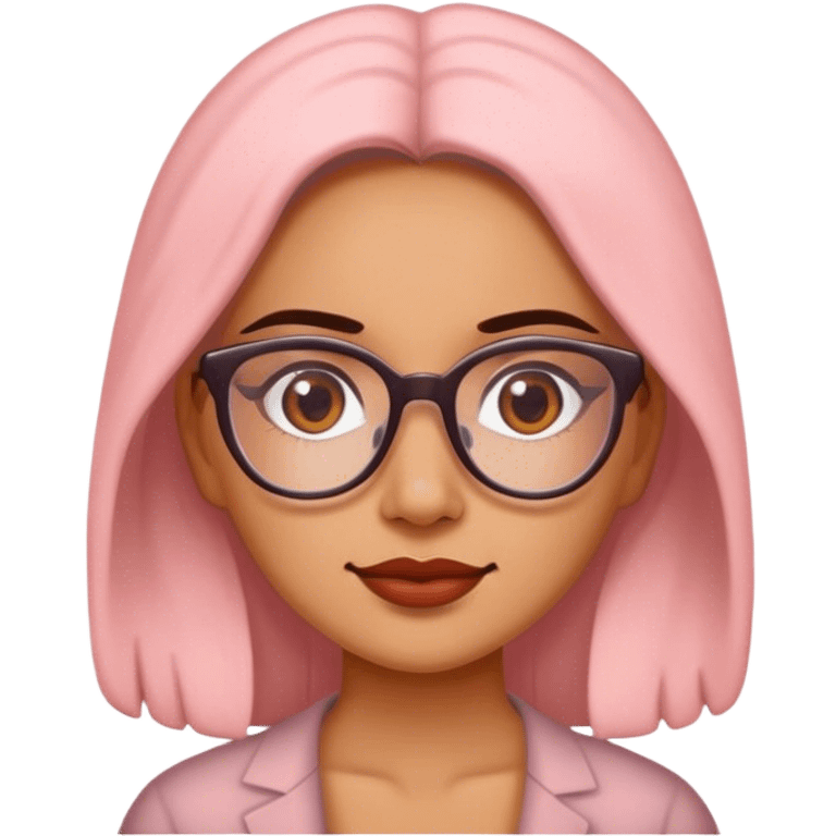 Mexican woman blushing with glasses emoji