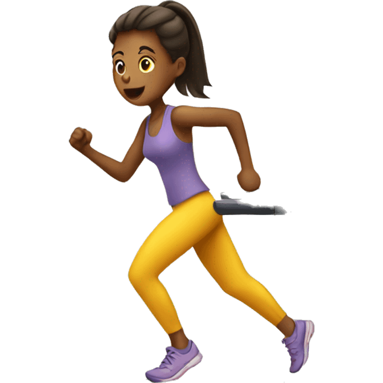 Girl running on a treadmill  emoji