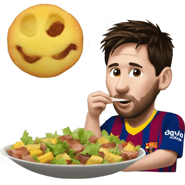 Messi eating emoji