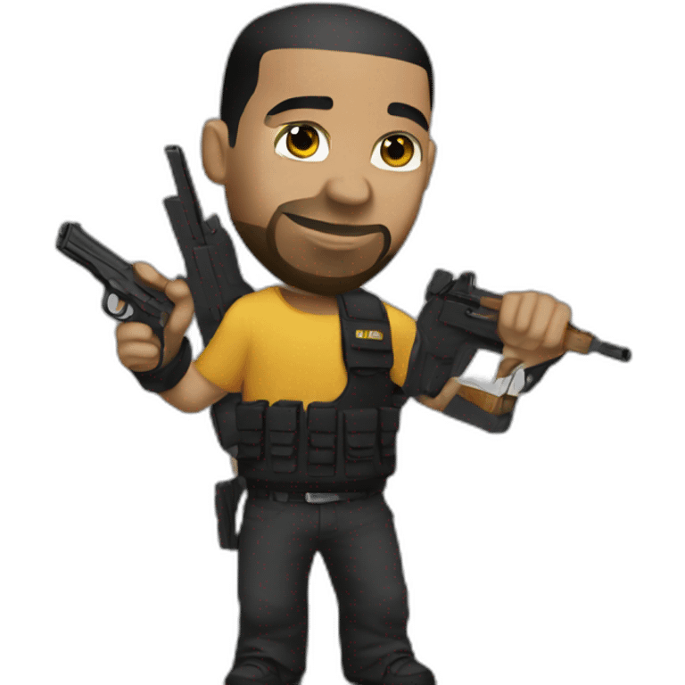 Drake holding a glock  emoji