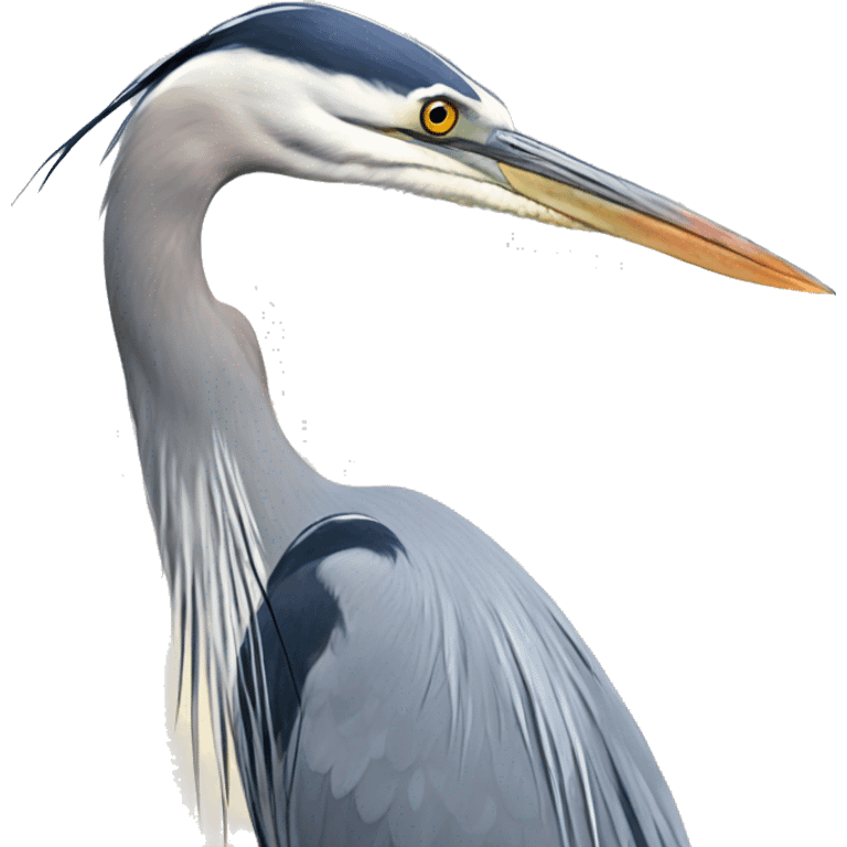 great blue heron with limited detail png image less than 150kb emoji