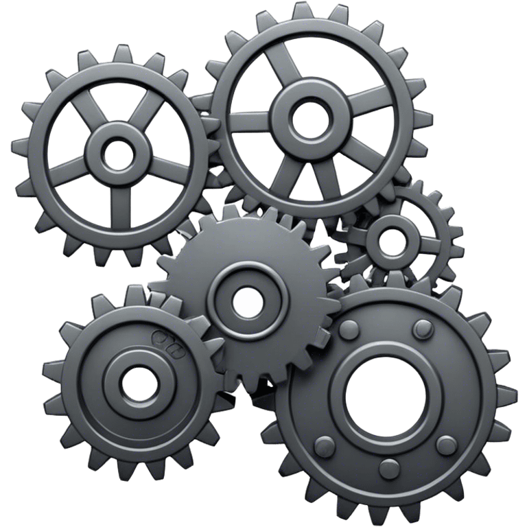 3 cogs, one big cog at the top and 2 small cogs next to each other. emoji