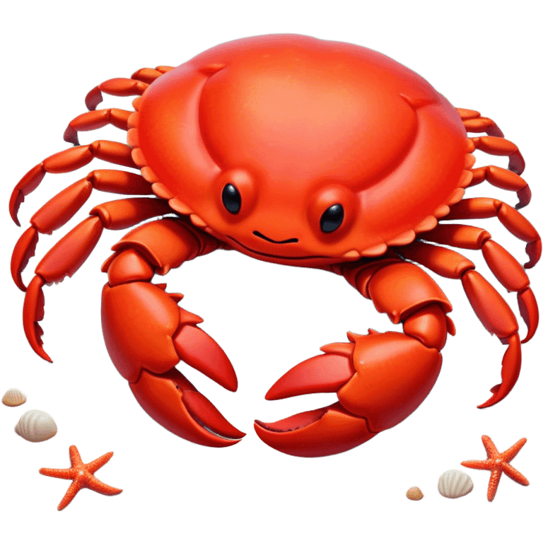 Meme-Worthy Cute Sleeping Red Crab Portrait Emoji, Head resting peacefully with a contented smile, showcasing a robust, vivid scarlet carapace and softly closed eyes in serene slumber, Simplified yet adorably endearing features, highly detailed, glowing with a soft, drowsy ocean light, high shine, relaxed and utterly lovable, stylized with an air of playful laziness, soft glowing outline, capturing the essence of a sleeping red crab that feels destined to become the next viral icon of adorable rest! emoji