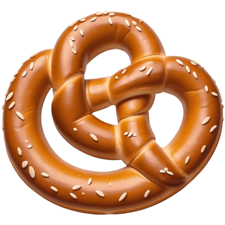 Pretzel Cinematic Realistic Pretzel Snack Emoji, depicted as a single, perfectly twisted pretzel with a glossy, salted crust, rendered with lifelike textures and warm, inviting lighting. emoji