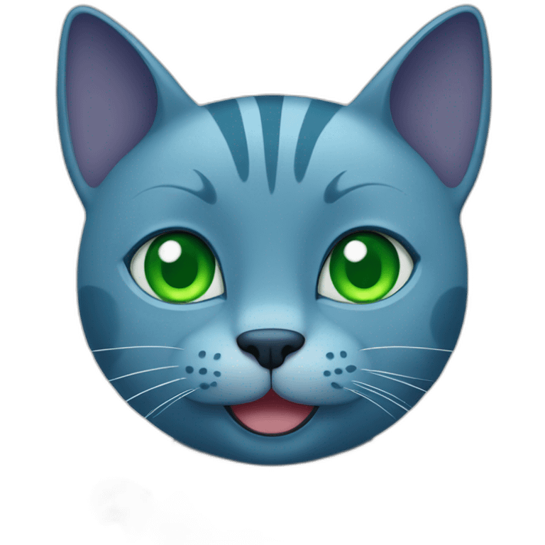 blue cat with green eyes thumbs up emoji