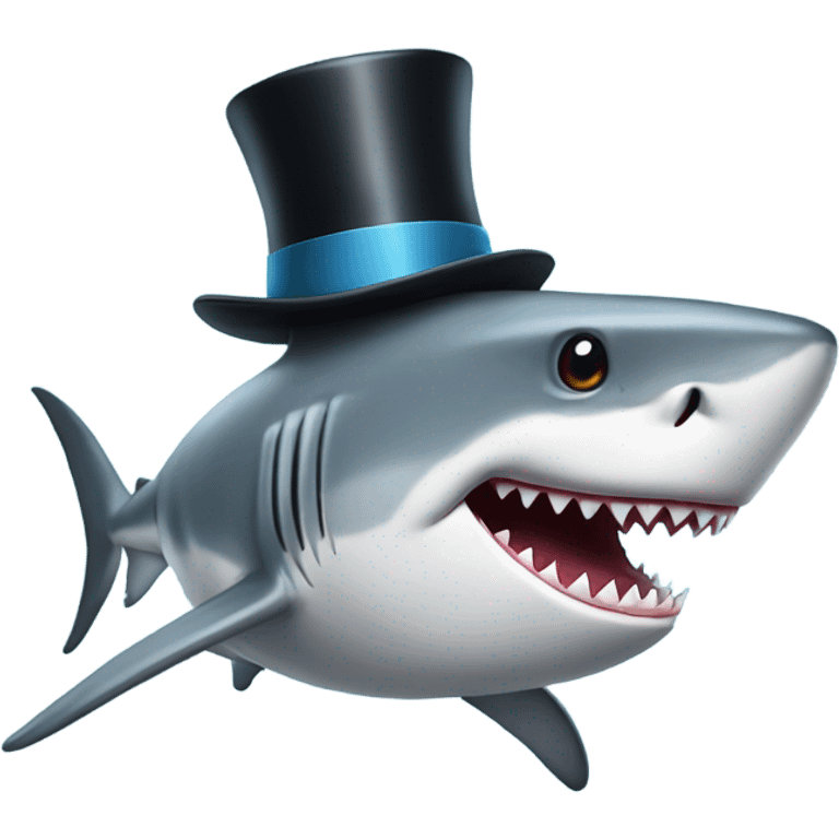 Shark with top hat wearing a suit  emoji