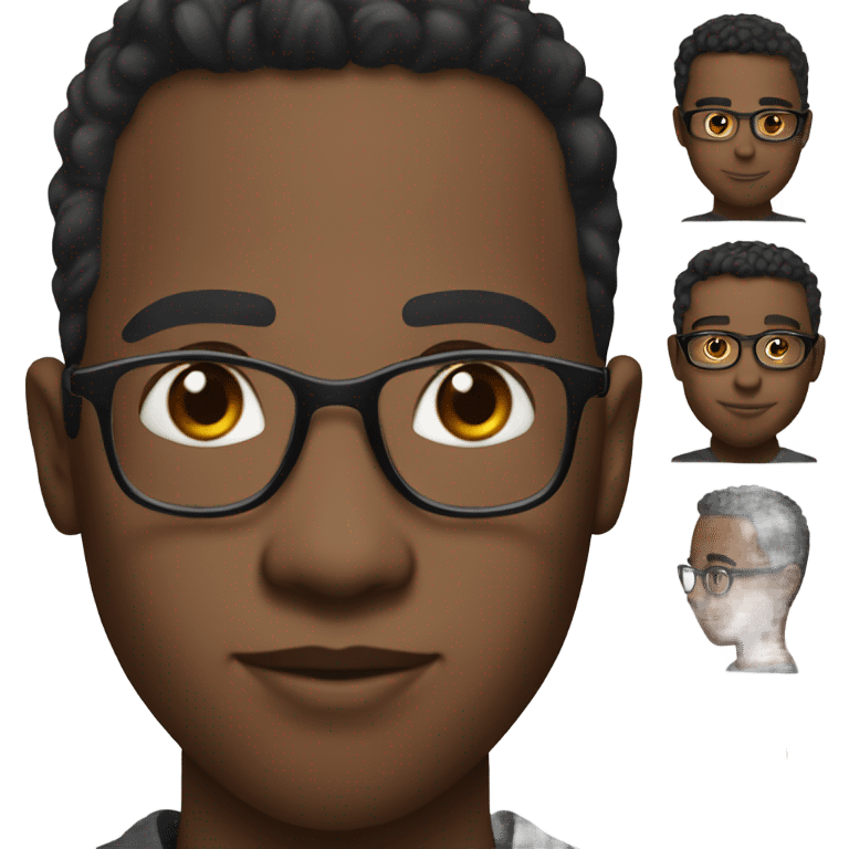 Black Boy with Taper Fade Tall handsome with glasses  emoji