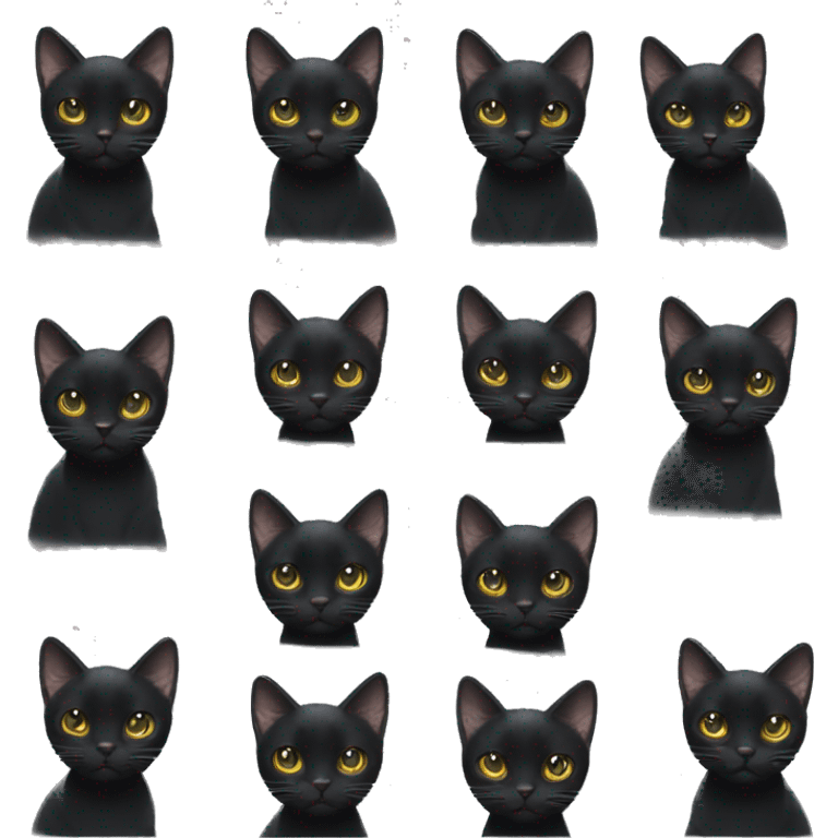 black cat with white spot on month and on the nose  emoji