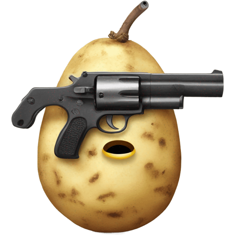 Potato with a gun emoji