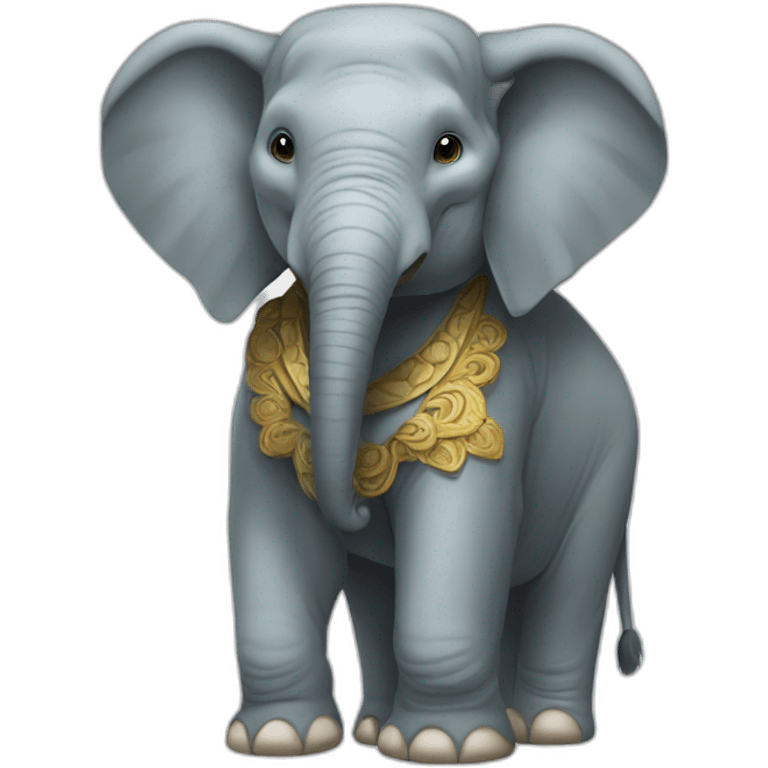 Un éléphant en costume emoji