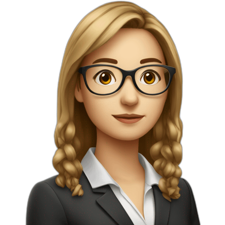 french financial controller 25 years old girl with glasses emoji