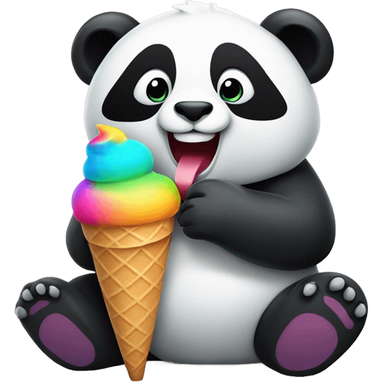 Panda eating ice cream emoji