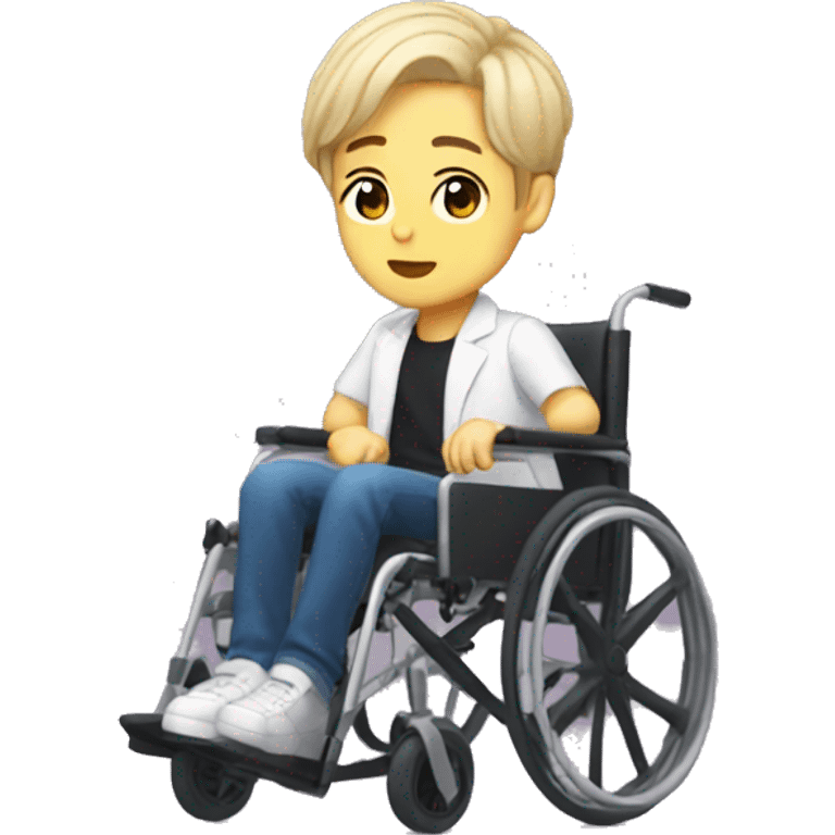 K-pop boy in wheelchair emoji