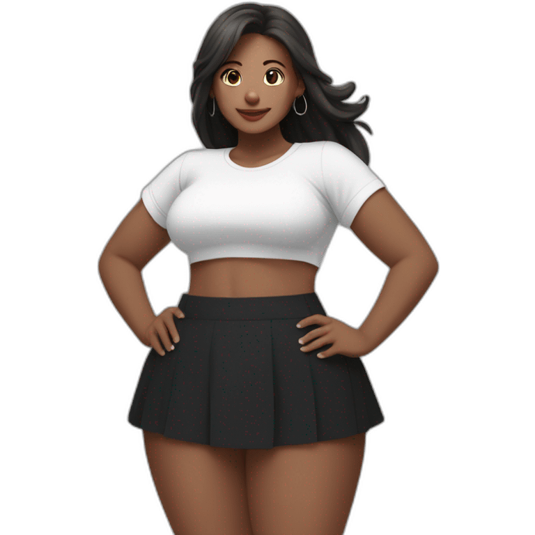 Front view full body curvy caucasian beauty headstands straight hands up black skirt white knickers white socks emoji