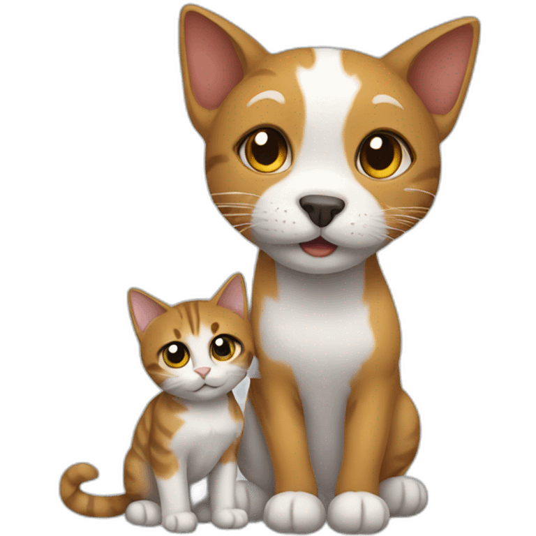 cat holding dog emoji