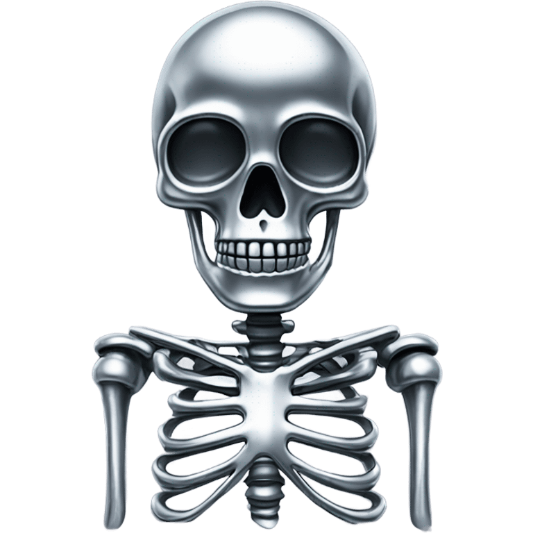 Skeleton made out of chrome emoji