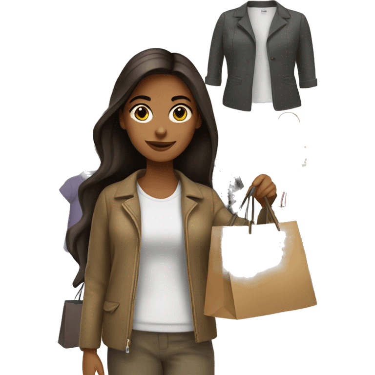 Brunette girl shopping emoji