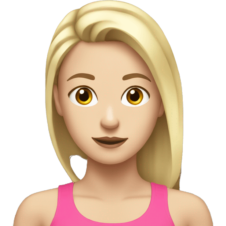 White girl with light brow hair in the treadmill  emoji