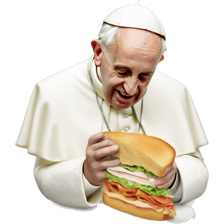 The pope eating a sandwich  emoji