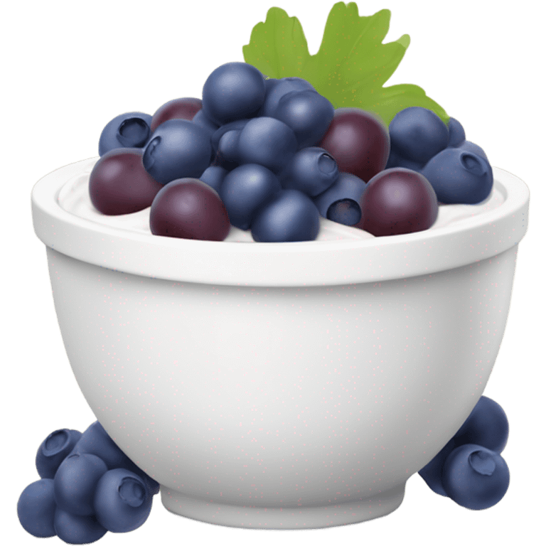 yoghurt bowl with grapes and blueberries emoji