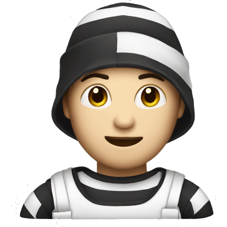 Robber with a white and black striped shirt with a money bag emoji